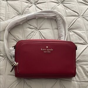 Kate Spade Red Jam Staci Dual Zip Crossbody Bag- NWT